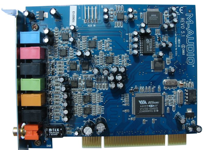 [photo of the M-Audio Revolution 5.1 board]