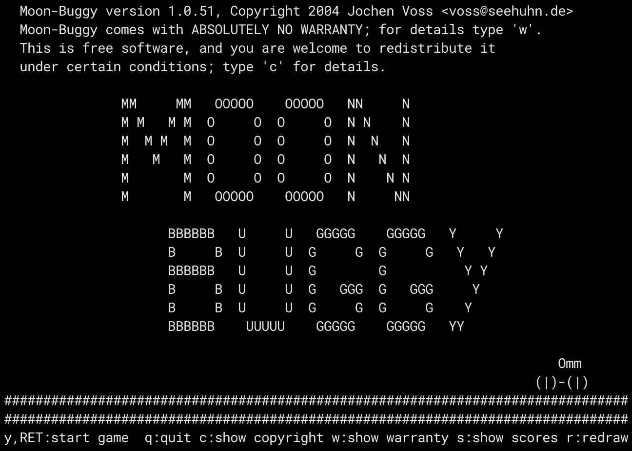 Moon-buggy title screen