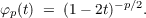 φp(t) = (1- 2t)- p∕2.
     