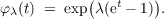            (   t   )
φλ(t) = exp λ(e - 1).
     